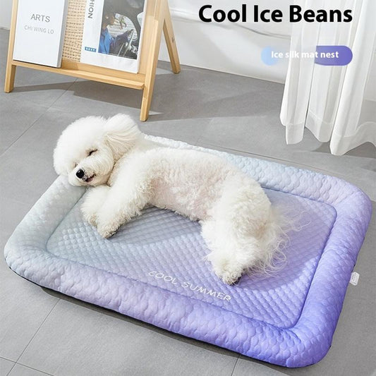 ✨ 50 % RABATT NU! ✨ Kylmatta för husdjur – Ice Silk, svalkande & andningsbar, perfekt för inomhus, bil & soffa, tvättbar & flera storlekar 🐶🐱