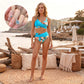 🌊50 % rabatt👙Bikiniset för damer med blommönster och hög midja