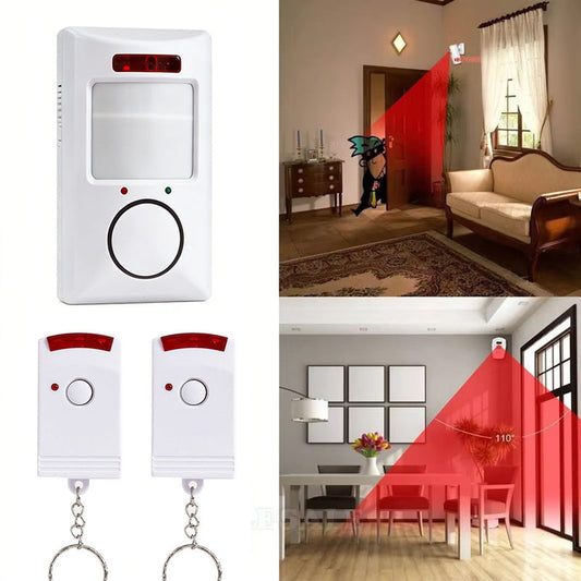 Infrarött larm med rörelsesensor och 2 fjärrkontroller