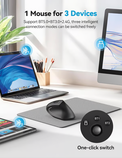 🖱Trådlös USB-uppladdningsbar ergonomisk vertikal optisk mus(🔥50 % rabatt)