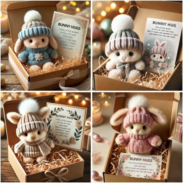 🔥Last Day: BUY 3 GET 1 FREE -  Handgjord🐇Mini kanin kram söt påskgåva🎁
