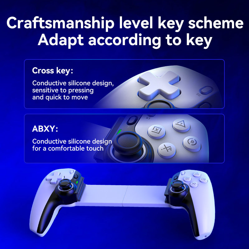 Universell utdragbar gamepad med 2 programmerbara bakknappa