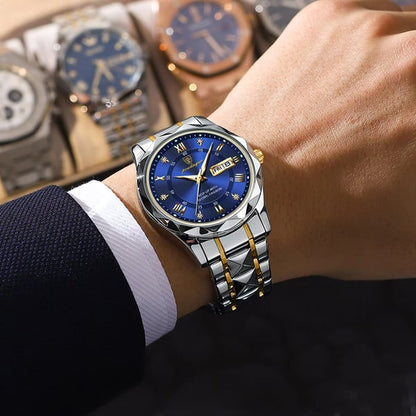 🎁2025 nyår Hot Sale🎁 Vattentätt toppmärke lyxigt manarmbandsur med lysande