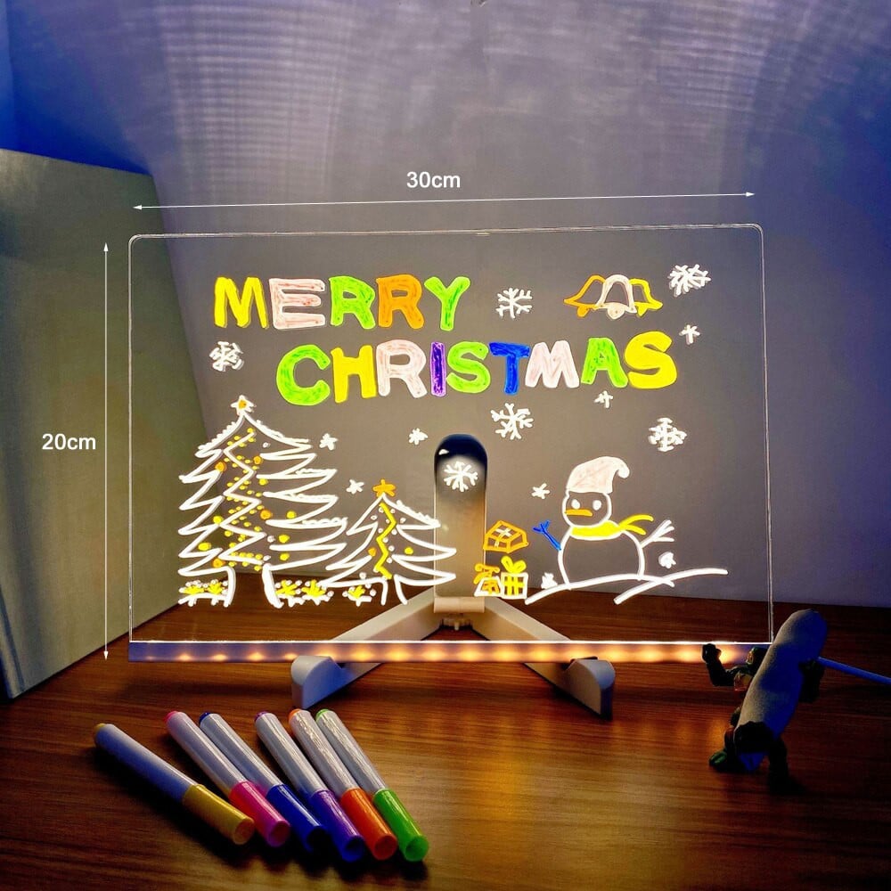 🎅Christmas hot Products 🎨Kreativ Omskrivbar Akryl LED Anslagstavla  (Levereras Med 7 Pennor)