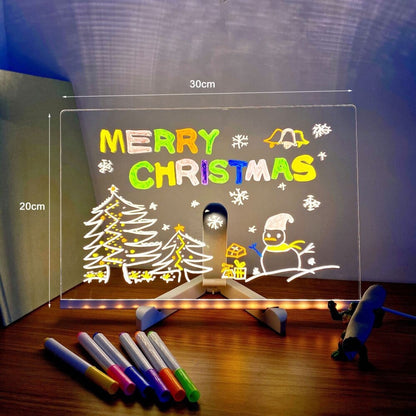 🎅Christmas hot Products 🎨Kreativ Omskrivbar Akryl LED Anslagstavla  (Levereras Med 7 Pennor)