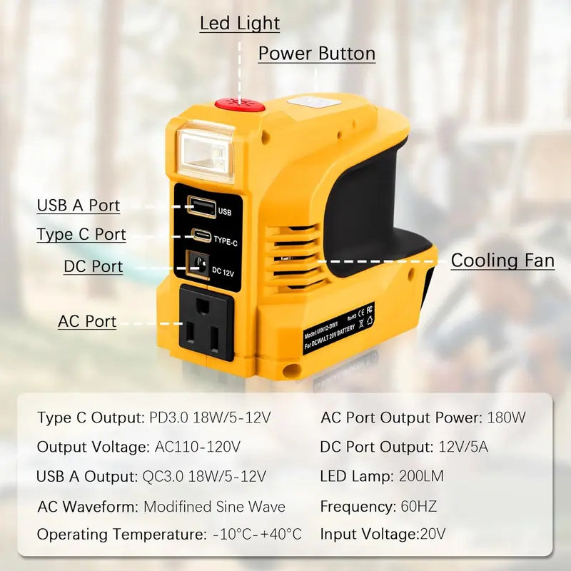 🔌🚗Släpp lös kraften när som helst, var som helst! Kompakt DC/AC-växelriktare – perfekt för utomhusbruk, sommarstugor, husbilar och äventyr!