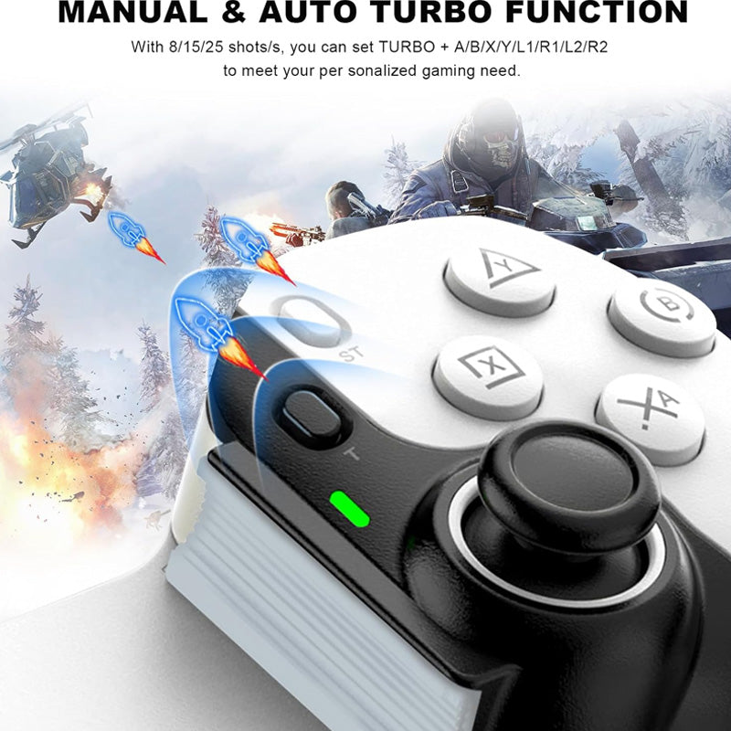 Universell utdragbar gamepad med 2 programmerbara bakknappa