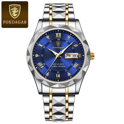 🎁2025 nyår Hot Sale🎁 Vattentätt toppmärke lyxigt manarmbandsur med lysande