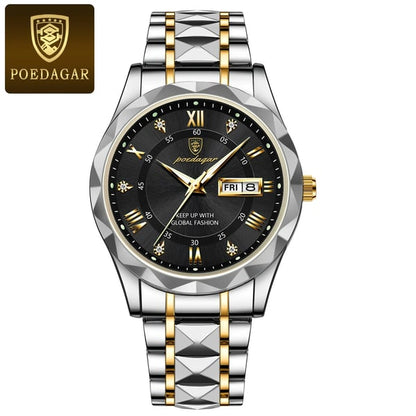🎁2025 nyår Hot Sale🎁 Vattentätt toppmärke lyxigt manarmbandsur med lysande