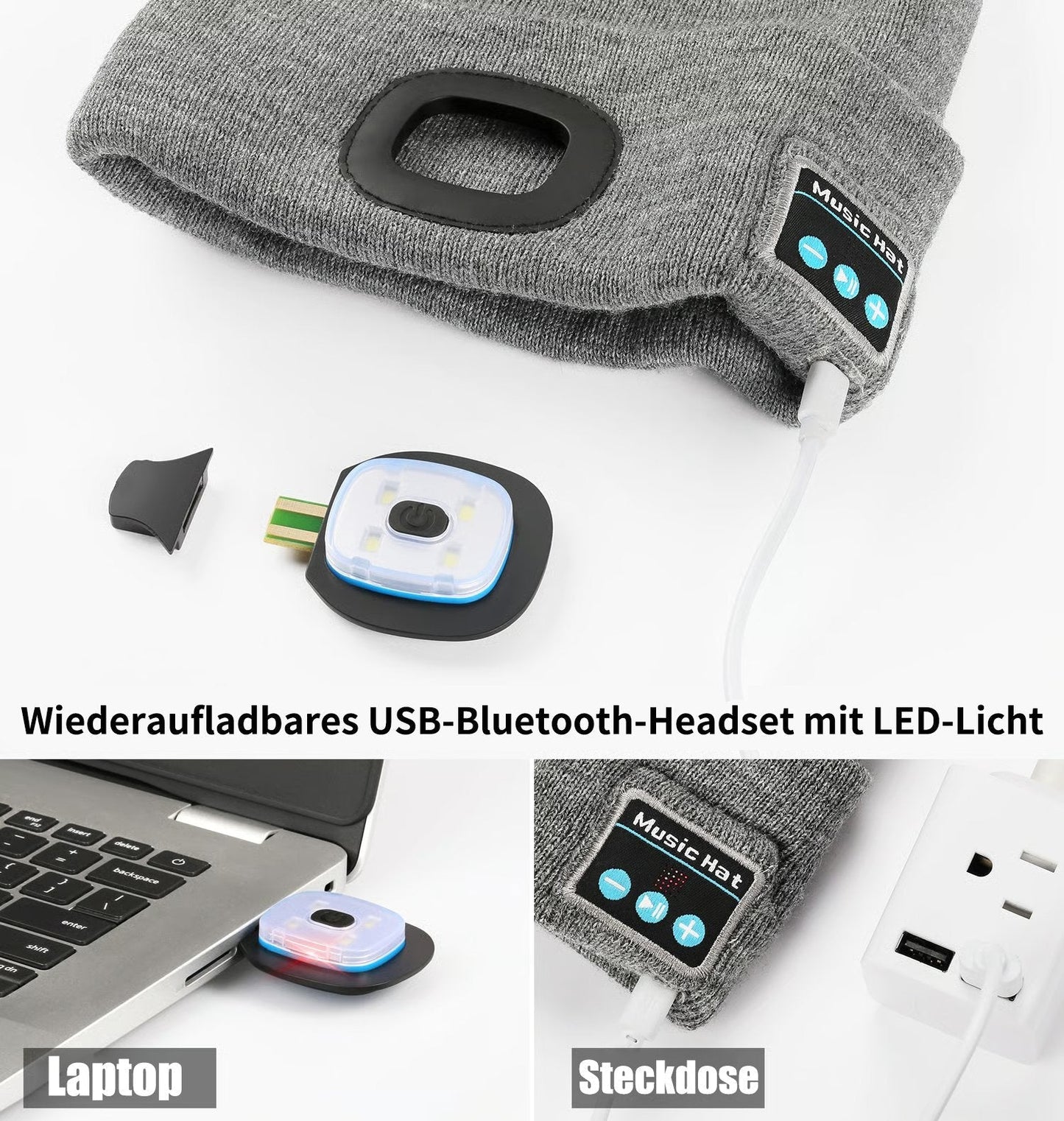 ❄️3 i 1 Bluetooth Hörlursstickad Mössa🧶🎵