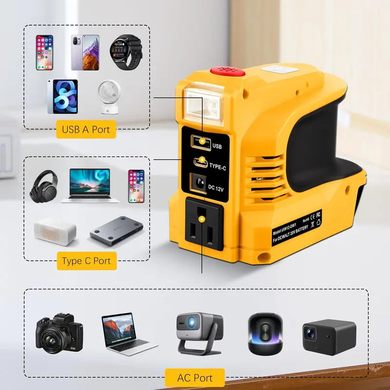 🔌🚗Släpp lös kraften när som helst, var som helst! Kompakt DC/AC-växelriktare – perfekt för utomhusbruk, sommarstugor, husbilar och äventyr!