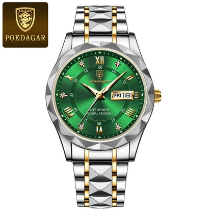 🎁2025 nyår Hot Sale🎁 Vattentätt toppmärke lyxigt manarmbandsur med lysande