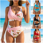 🌊50 % rabatt👙Bikiniset för damer med blommönster och hög midja