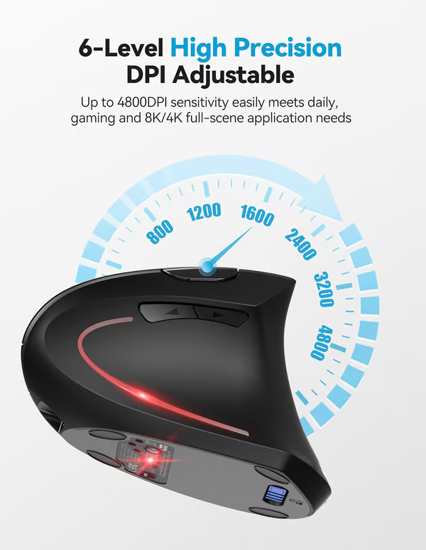 🖱Trådlös USB-uppladdningsbar ergonomisk vertikal optisk mus(🔥50 % rabatt)