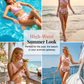 🌊50 % rabatt👙Bikiniset för damer med blommönster och hög midja