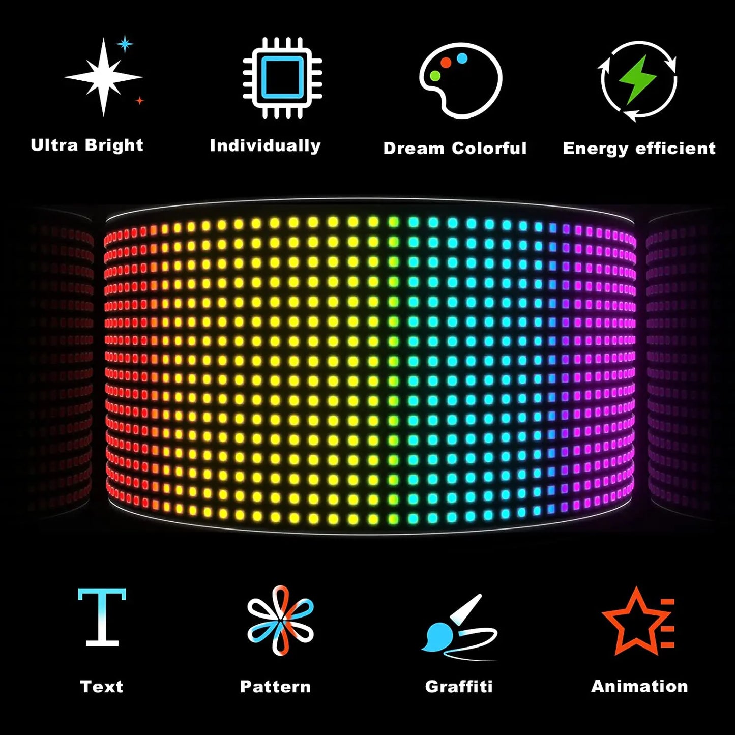 Fordon Bluetooth LED flexibel display