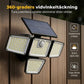☀️💡 Solcellsdriven utomhusvägglampa med 3 lampor – rörelsesensor för trädgård, gård och garage