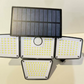 ☀️💡 Solcellsdriven utomhusvägglampa med 3 lampor – rörelsesensor för trädgård, gård och garage