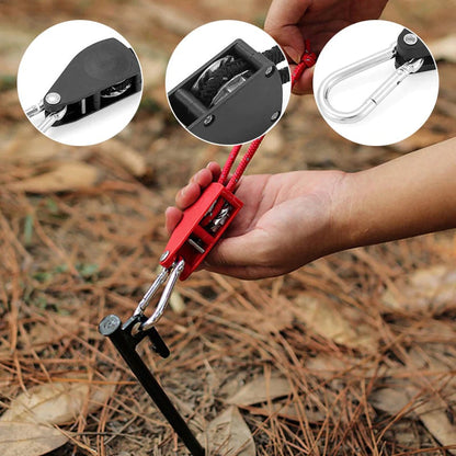 🔥Bärbar Justerbar Fix Tält Hög styrka Snabb frigöring Remskiva Camping Rope (4 Pcs / Set)