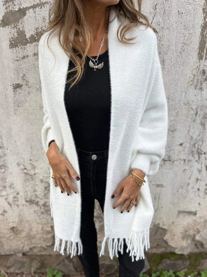 🌹Kvinnor Långärmad Casual Tassel Sjal Coat