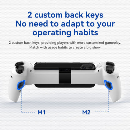Universell utdragbar gamepad med 2 programmerbara bakknappa