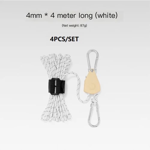 🔥Bärbar Justerbar Fix Tält Hög styrka Snabb frigöring Remskiva Camping Rope (4 Pcs / Set)