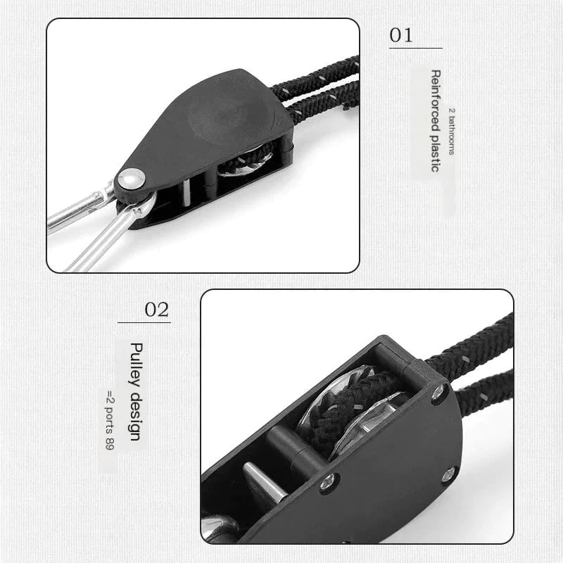 🔥Bärbar Justerbar Fix Tält Hög styrka Snabb frigöring Remskiva Camping Rope (4 Pcs / Set)