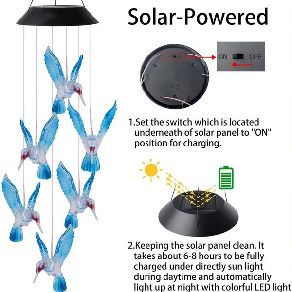 🦋 Förbättra din trädgård - ✨Kreativ fågeldesign solvindspel