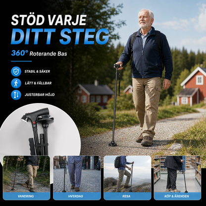 🛒 SISTA DAGEN 50% RABATT! 🦯 Multifunktionell hopfällbar promenadkäpp för äldre – Stabil & lätt, perfekt för vardagliga promenader och utomhus 👵👴