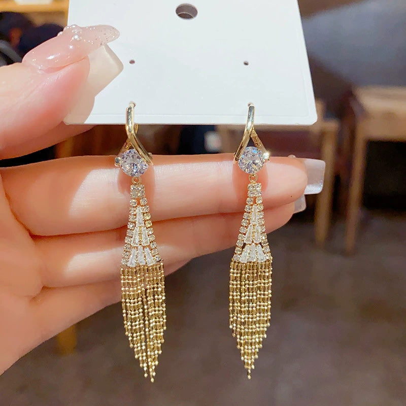 🎅Christmas Pre-sale🎁 🌟Rhinestone Tassel Earrings🌟