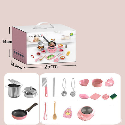 🎁 Bästa presenten för barn 🍳 Real Cooking Mini-köksleksaker för barn - Set med 22 delar