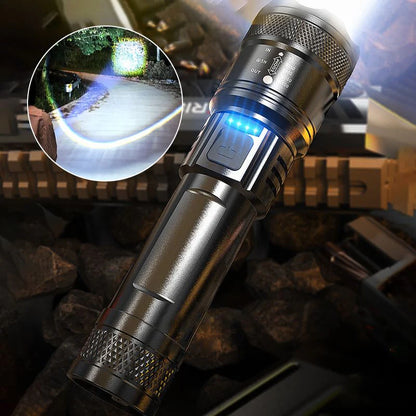 🔦 KÖP 2 FÅ 1 GRATIS! ✨ Superstark ljus zoombar ficklampa