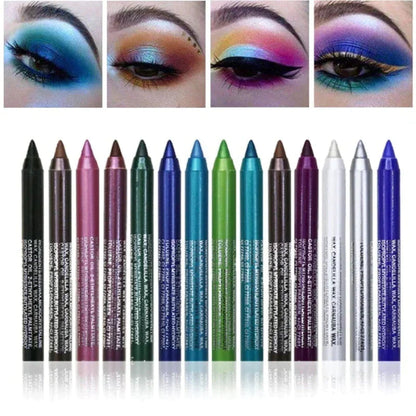 ✏️ 50% RABATT NU! 🌈 14-Pack Vattentät Färgglad Gel Eyeliner Penna – Metallic & Shimmer Finish, Smutsäker ✨