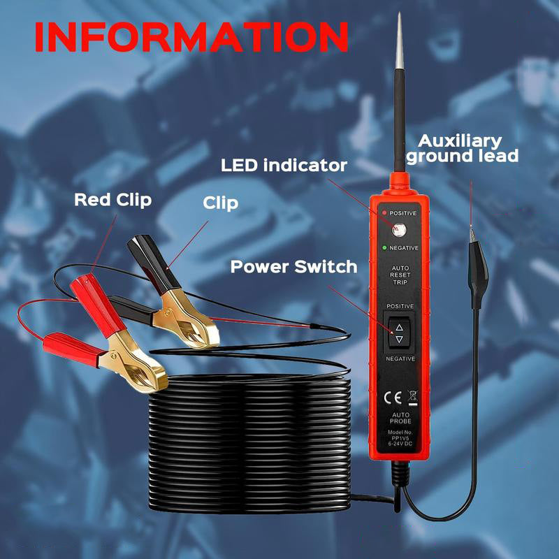 6-24V DC Bil Elektriskt System Kretsprovare