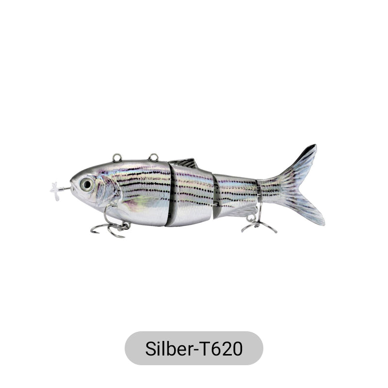 Flerledad robotfiskedragare med LED