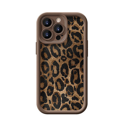 Leopardmönstrat iPhone-fodral med snodd