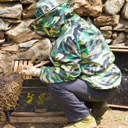 Camouflagejacka för utomhusbruk med hatt - helkroppsskydd mot insekter