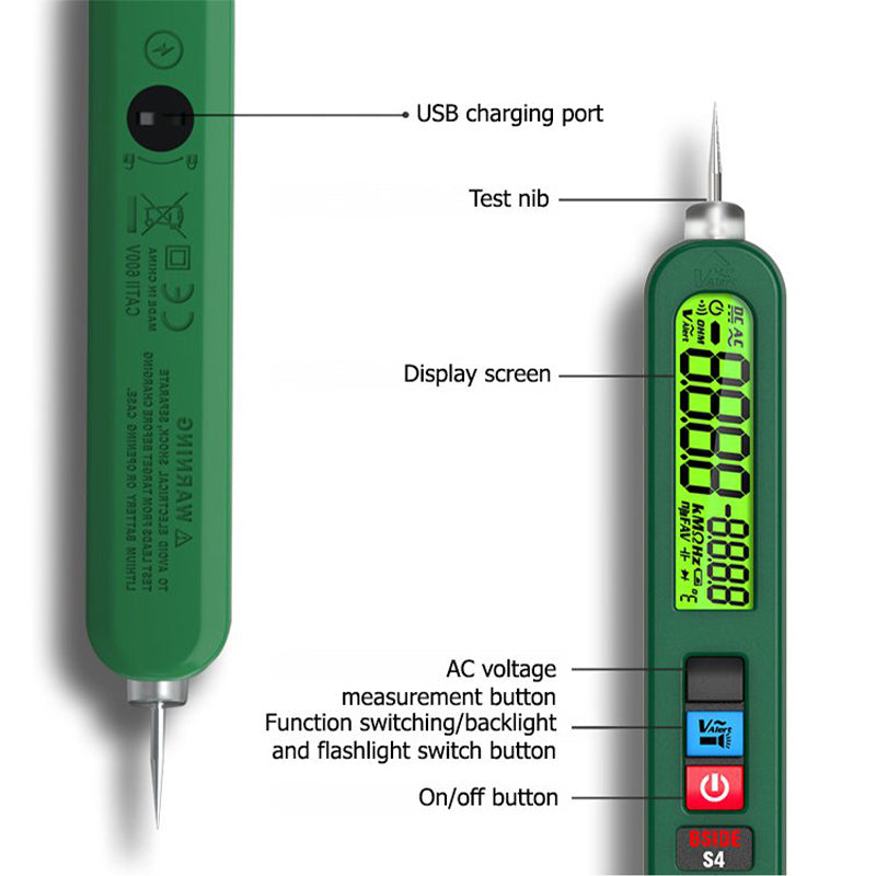 Non-Contact Voltage Tester Pen with LCD Display🔥