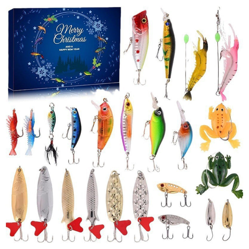 🐟Rejäla Realistiska Fiskedrag med Adventskalender Display Set