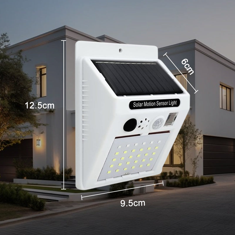 Solcellsdriven Rörelsesensor Larm Lampa med Fjärrkontroll🔥