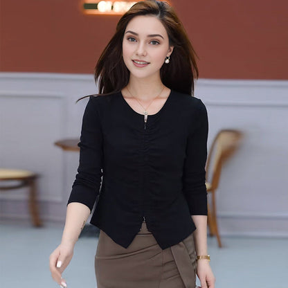 Women's Chic Pleated Long Sleeve Top