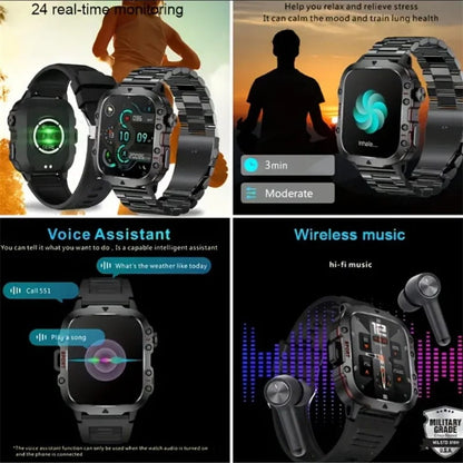Fri frakt💥Ruggad utomhus smart klocka - 100+ sportlägen⌚️