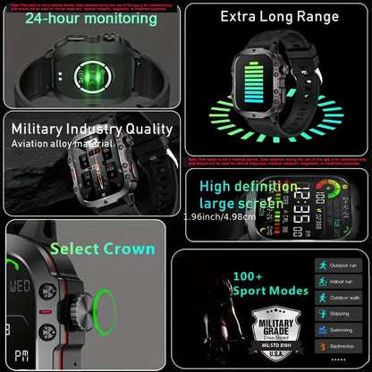 Fri frakt💥Ruggad utomhus smart klocka - 100+ sportlägen⌚️