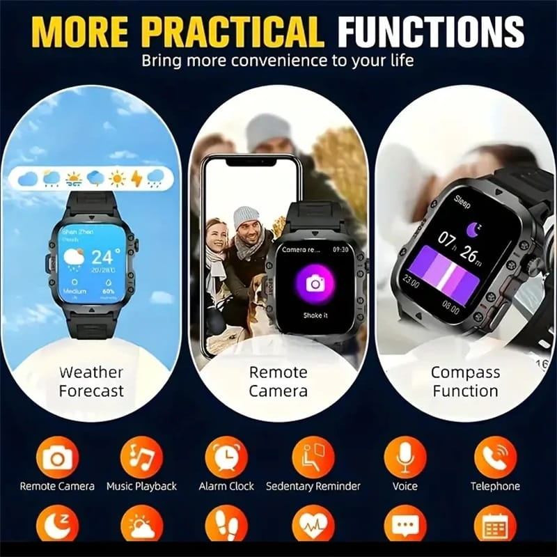 Fri frakt💥Ruggad utomhus smart klocka - 100+ sportlägen⌚️