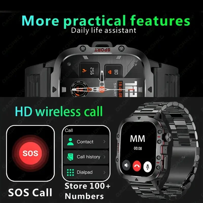 Fri frakt💥Ruggad utomhus smart klocka - 100+ sportlägen⌚️
