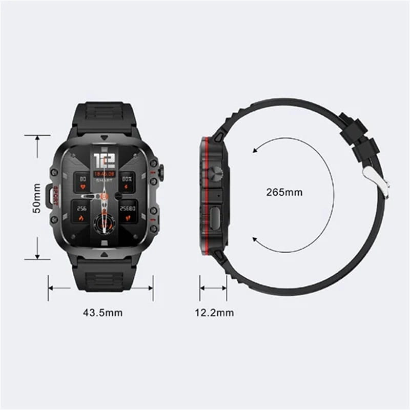 Fri frakt💥Ruggad utomhus smart klocka - 100+ sportlägen⌚️