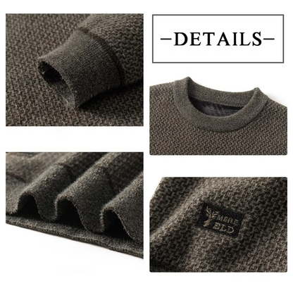 🎁Mäns varma mysiga fodrade crewneck -topp - idealisk gåva💝