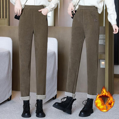 🔥Black Friday-kampanj 50% RABATT🔥Högmidja, varma fleecefodrade byxor för damer