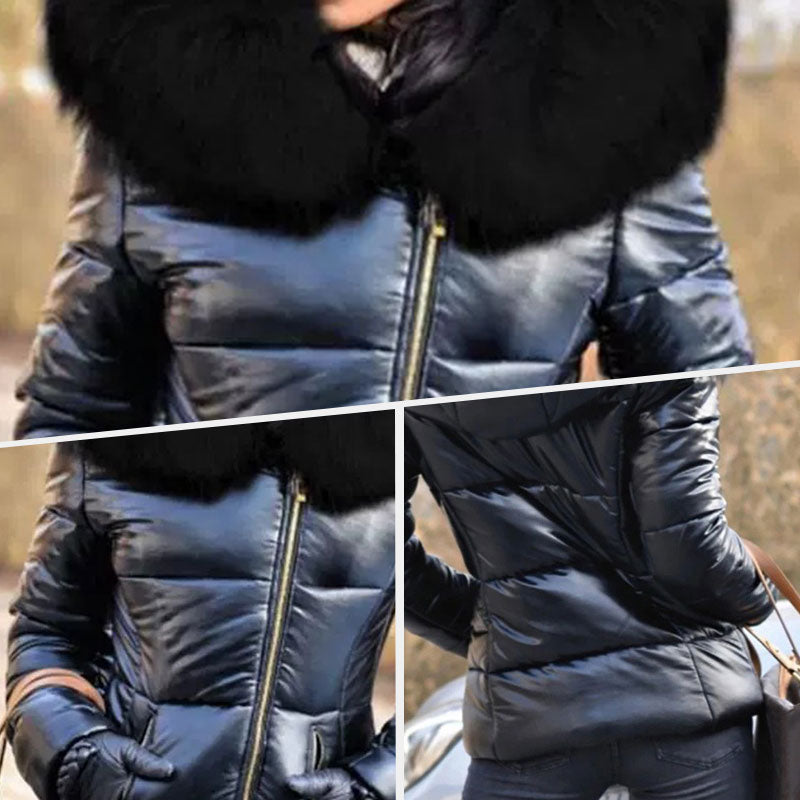 ✨Black Friday Stora Erbjudanden💖🐏 2024Ny trendig tjock dunjacka med huva, värmande ytterjacka