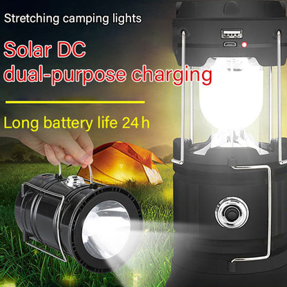 Solcellsdriven infällbar campinglampa